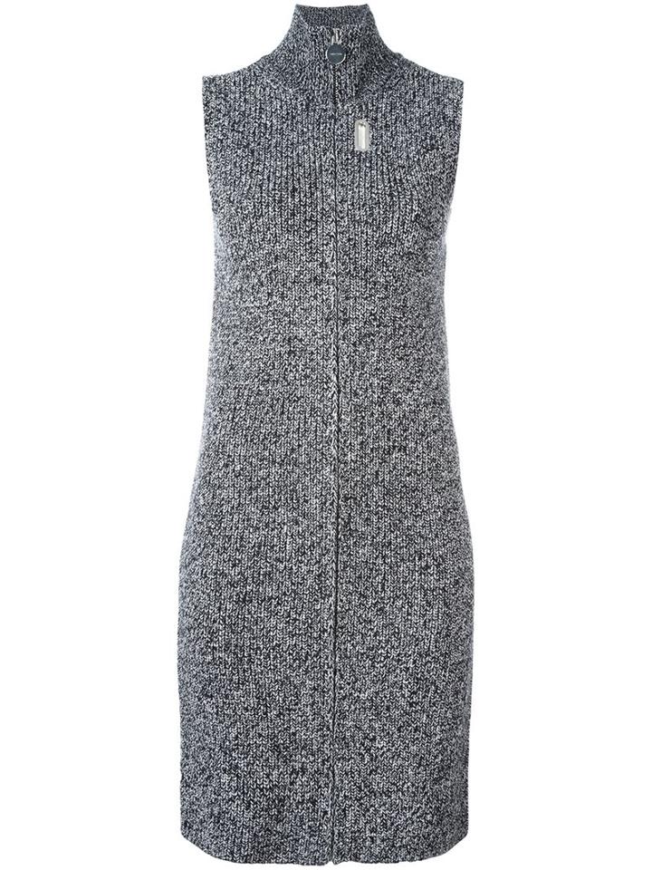Carven Fitted Knitted Dress, Women's, Size: Medium, Black, Wool