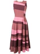 Roksanda Sleeveless Flared Stripe Dress - Pink & Purple