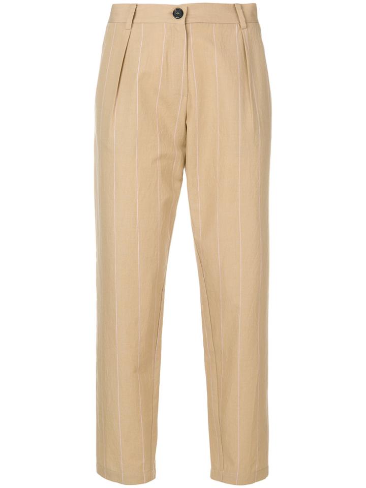 Erika Cavallini Cropped Tailored Trousers - Nude & Neutrals