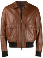 Tagliatore Zip-up Leather Jacket - Brown