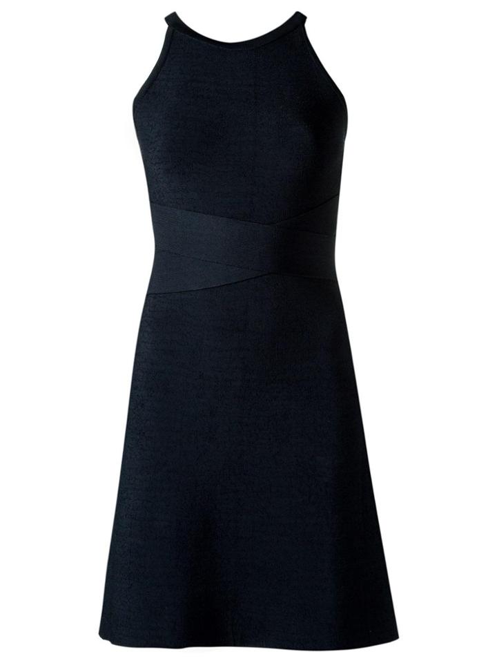 Egrey Round Neck Knit Dress - Blue
