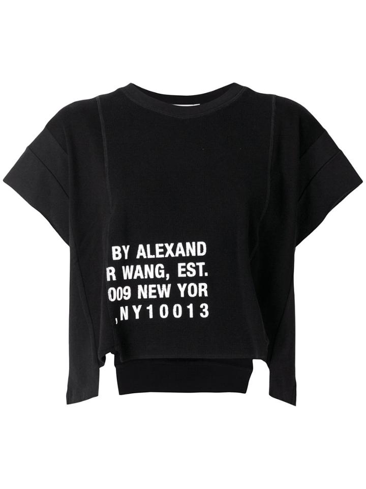 T By Alexander Wang Asymmetric Logo T-shirt - Black