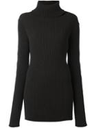 Ann Demeulemeester Roll Neck Ribbed Pullover, Women's, Size: Small, Brown, Nylon/alpaca
