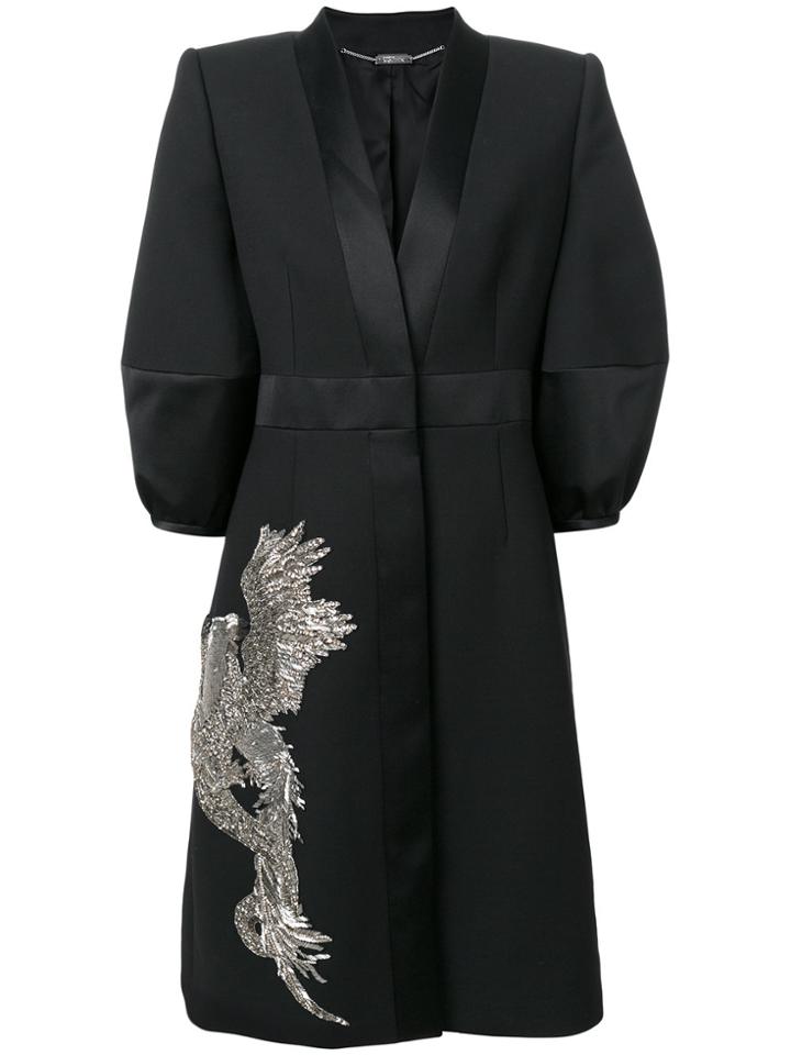 Alexander Mcqueen Phoenix And Dragon Embellished Dress - Black