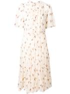 Masscob Floral Print Flared Dress - Nude & Neutrals