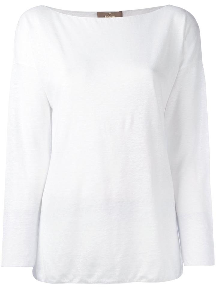 Cruciani - Boat Neck Knit - Women - Linen/flax - 46, White, Linen/flax