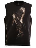 Neil Barrett Eagle Print Tank Top, Men's, Size: Large, Black, Polyurethane/viscose/polyester