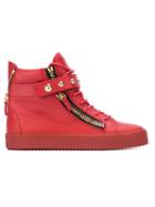 Giuseppe Zanotti Design Riley Hi-top Sneakers, Men's, Size: 41.5, Red, Leather/rubber