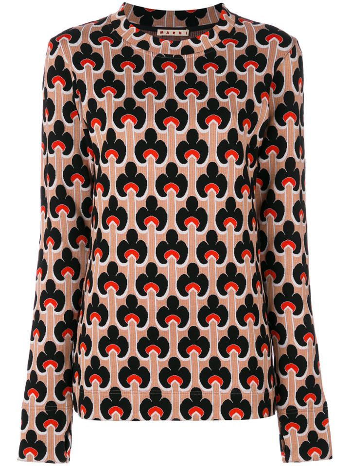 Marni Portrait Print Scuba Sweatshirt - Multicolour