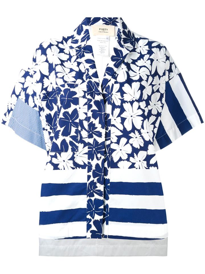 Ports 1961 Oversize Printed Shirt - Blue