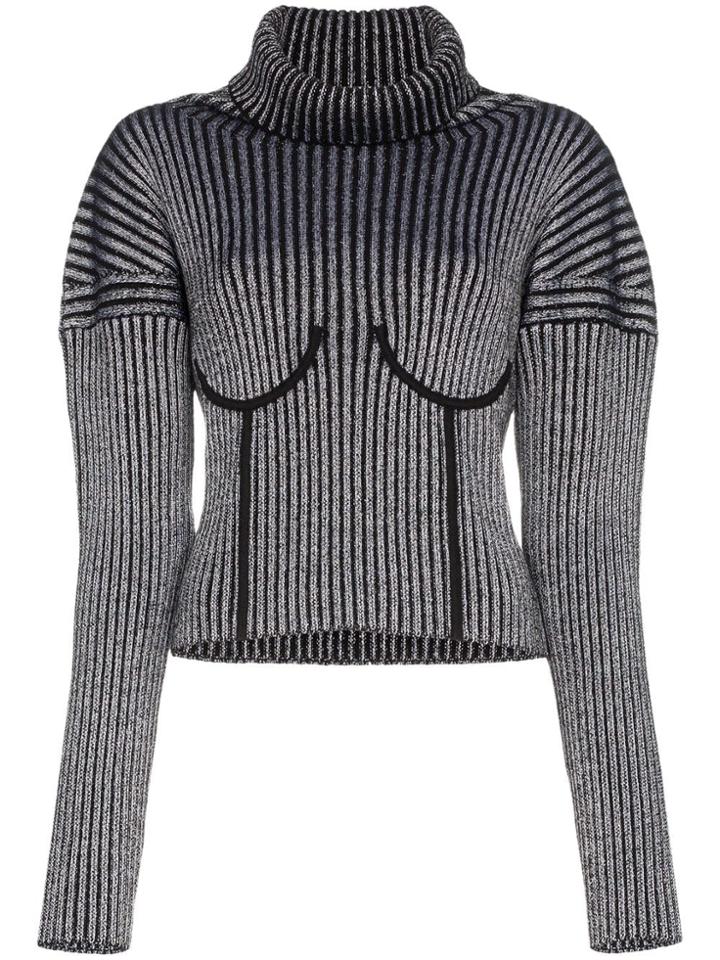 Mugler Embroidered-detail Jumper - Black