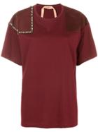 No21 Embellished Shoulder T-shirt - Red