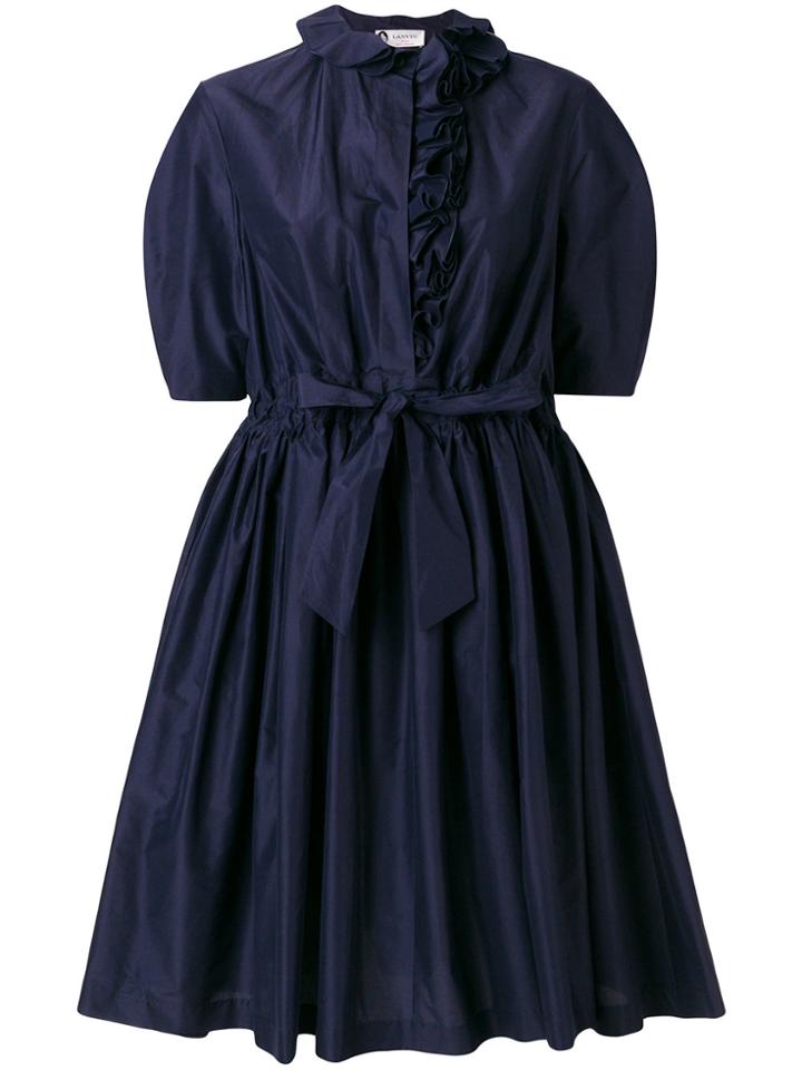 Lanvin Frill Trim Buttoned Dress - Blue