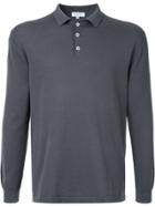 Venroy Knitted Long Sleeved Polo - Grey