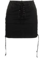 Unravel Project Lace-up Mini Skirt - Black
