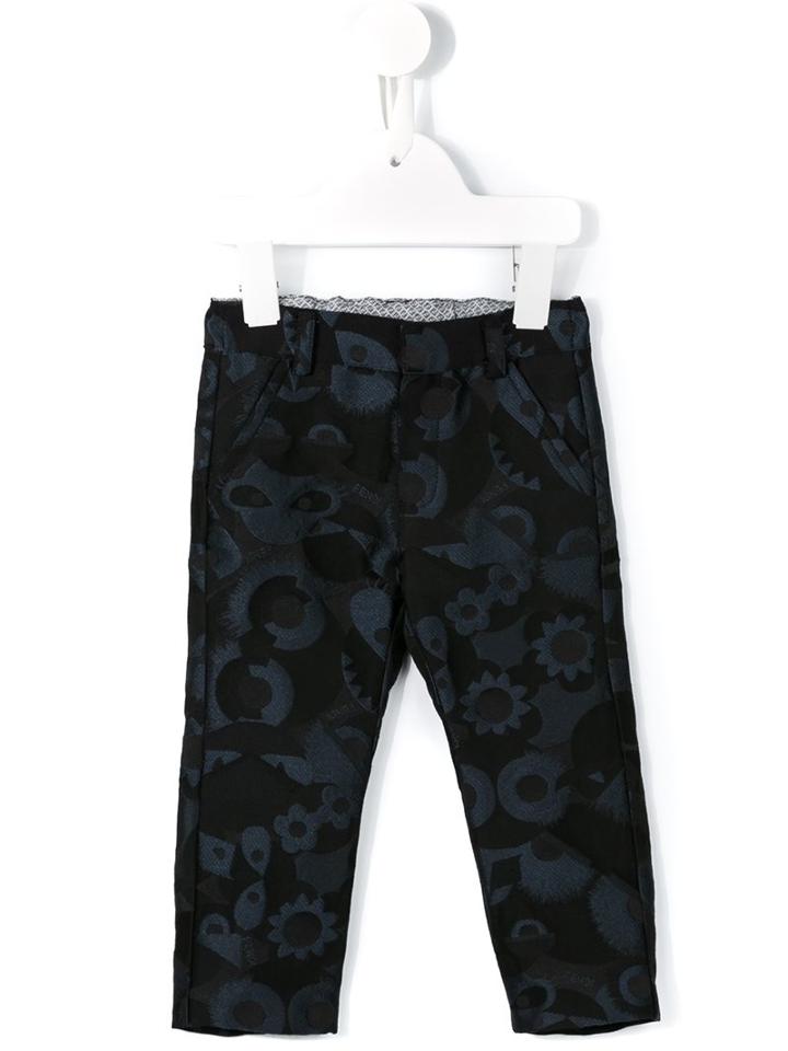 Fendi Kids - Bag Bugs Jacquard Trousers - Kids - Polyester - 12 Mth, Black