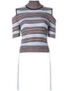 Fendi Striped Cold-shoulder Top - Multicolour