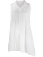 Y's Sleeveless Asymmetric Shirt - White