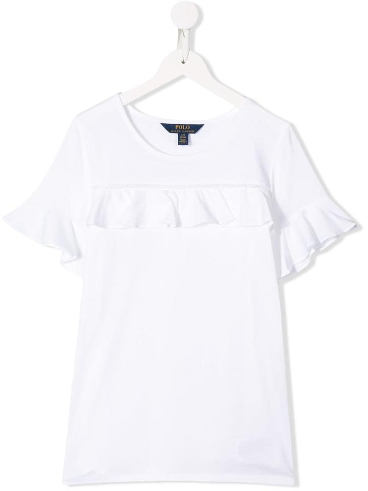 Ralph Lauren Kids Teen Ruffle Trimmed T-shirt - White
