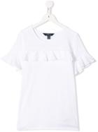 Ralph Lauren Kids Teen Ruffle Trimmed T-shirt - White