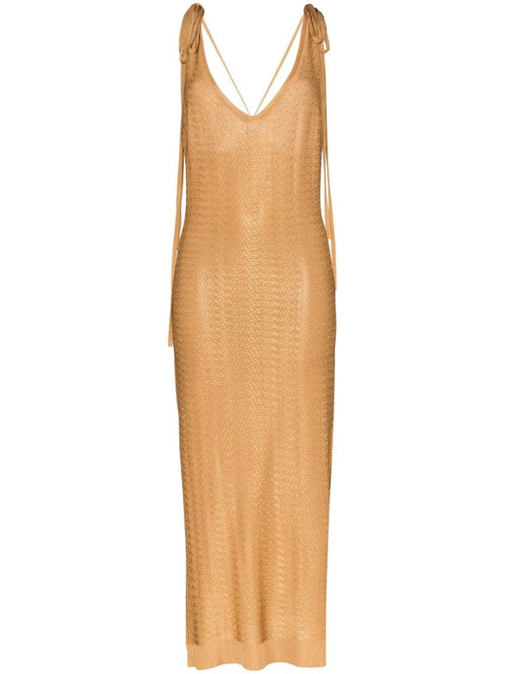 Esteban Cortazar Knitted Shoulder Tie Dress - Neutrals