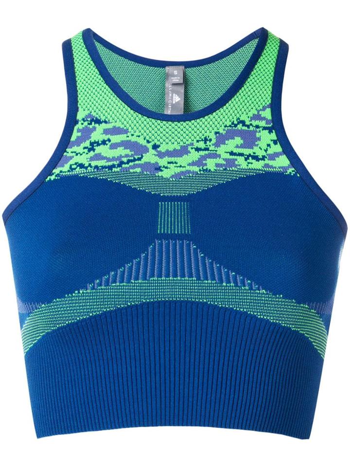 Adidas By Stella Mccartney Primeknit Cropped Top - Blue