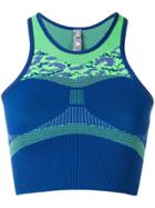 Adidas By Stella Mccartney Primeknit Cropped Top - Blue