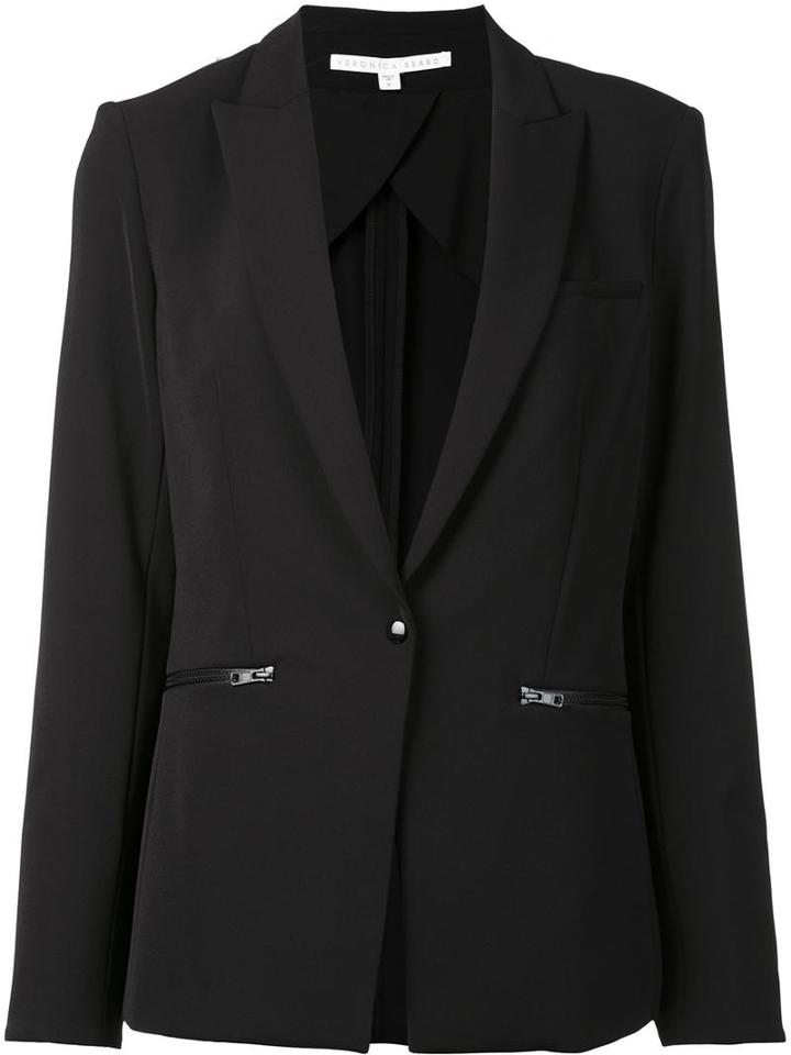 Veronica Beard Single Breasted Dinner Jacket, Women's, Size: 10, Black, Nylon/spandex/elastane
