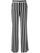 Alberta Ferretti Striped Wide Leg Trousers - Blue