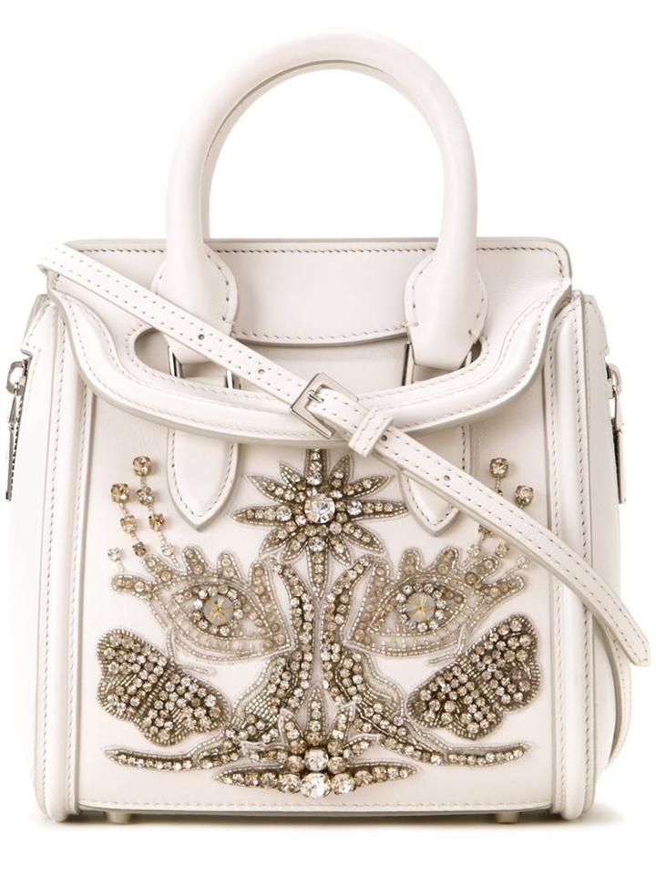 Alexander Mcqueen Mini 'heroine' Tote, Women's, White
