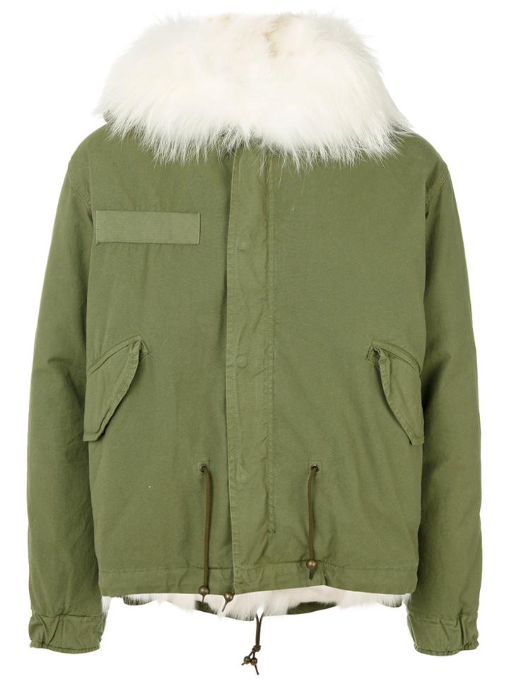 Mr & Mrs Italy Fur Trimmed Mini Parka - Green