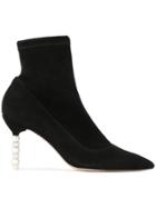 Sophia Webster Embellished Heel Sock Boots - Black