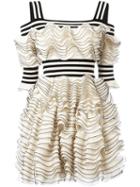 Alexander Mcqueen Ruffle Layered Mini Dress, Women's, Size: Xs, Nude/neutrals, Viscose/polyester/polyamide/silk