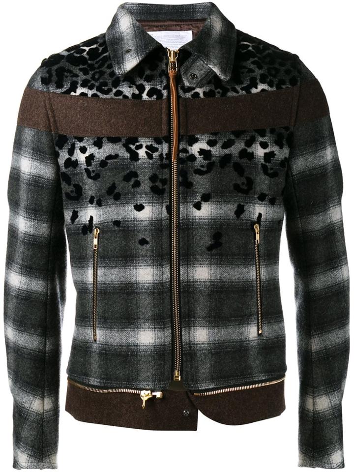 Kolor Stylised Plaid Jacket - Grey