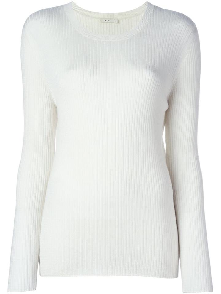 6397 Ribbed Crew Neck Jumper, Women's, Size: Large, Nude/neutrals, Cashmere