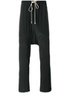Rick Owens Drawstring Long Trousers, Men's, Size: 46, Black, Acetate/silk