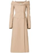 Off-white Cold Shoulder Trench Dress - Nude & Neutrals