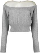 Alexander Wang Off-shoulder Cropped Sweater - Grey