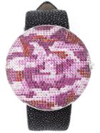 Christian Koban 'clou' Dinner Watch With A Camouflage Pattern, Women's, Pink/purple