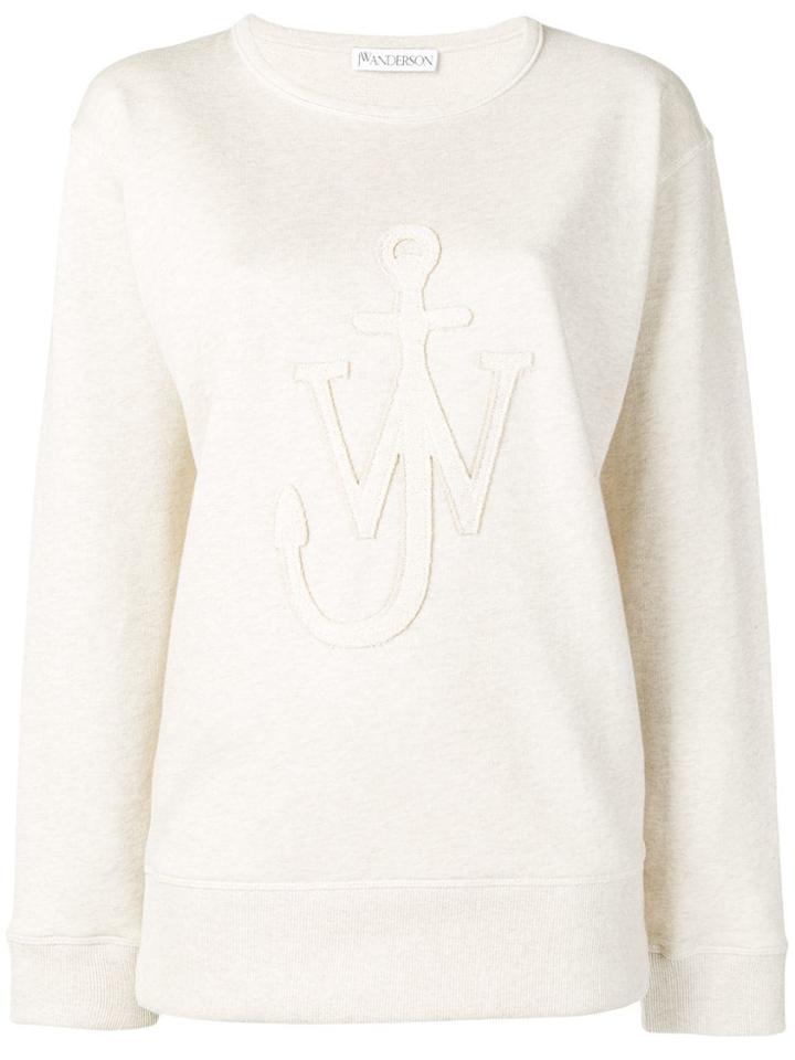 Jw Anderson Branded Knit Sweater - Neutrals