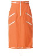 Calvin Klein 205w39nyc Zipped Pencil Skirt - Yellow & Orange
