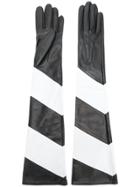 Manokhi Contrast Long Gloves - Black