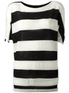 Issey Miyake Cauliflower Striped Jumper, Women's, Black, Wool
