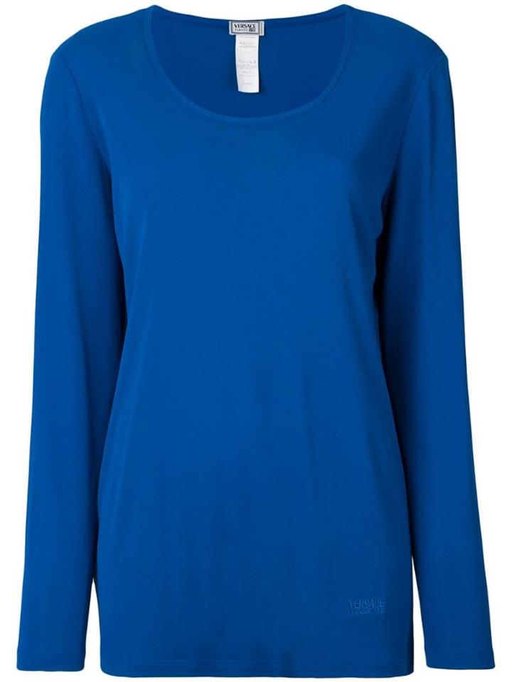 Versace Pre-owned Scoop Neck Top - Blue
