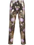Dolce & Gabbana Floral Brocade Trousers - Pink & Purple