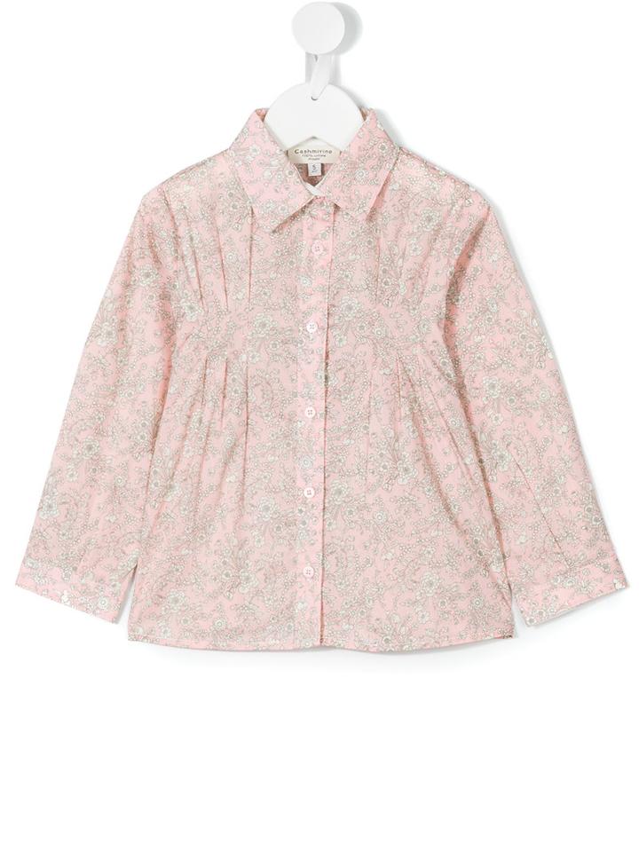 Cashmirino - Micro-floral Shirt - Kids - Cotton - 4 Yrs, Pink/purple