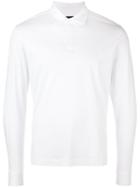 Z Zegna Long-sleeve Polo Shirt, Men's, Size: Small, White, Cotton