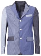 Wooster + Lardini Patchwork Blazer Jacket, Men's, Size: 52, Blue, Cotton