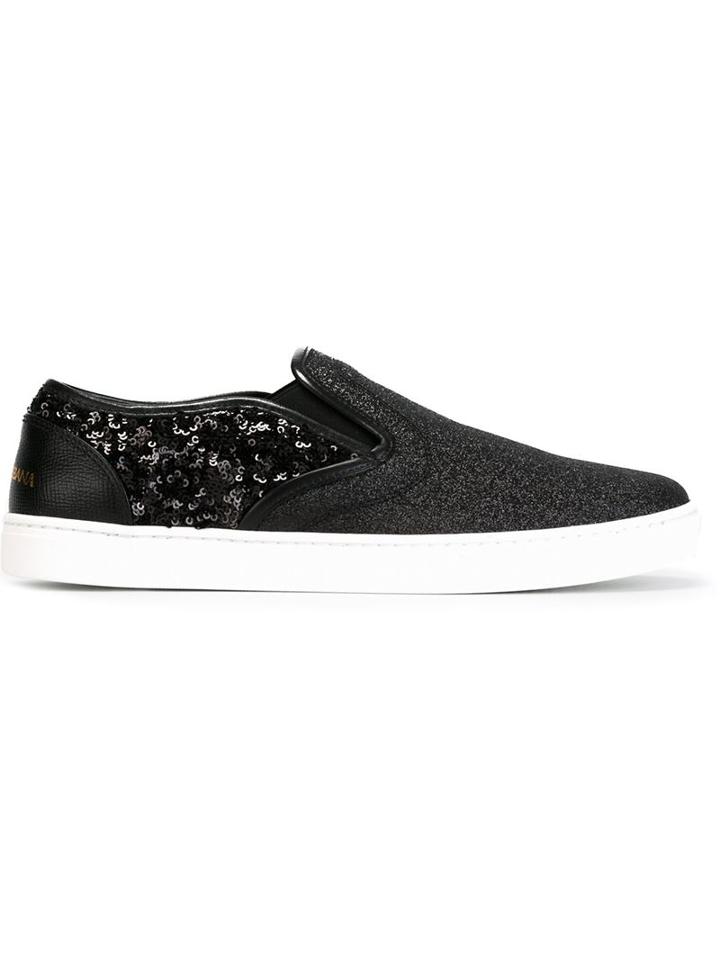 Dolce & Gabbana Sequinned Slip-on Sneakers