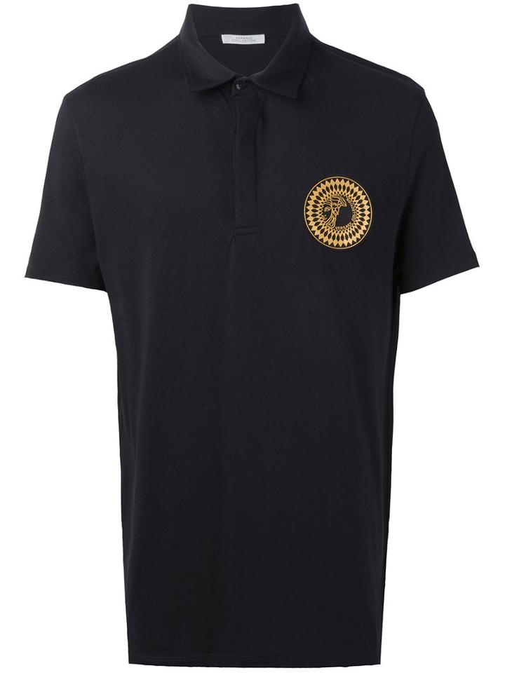 Versace Collection Logo Polo Shirt, Men's, Size: Xxl, Black, Cotton